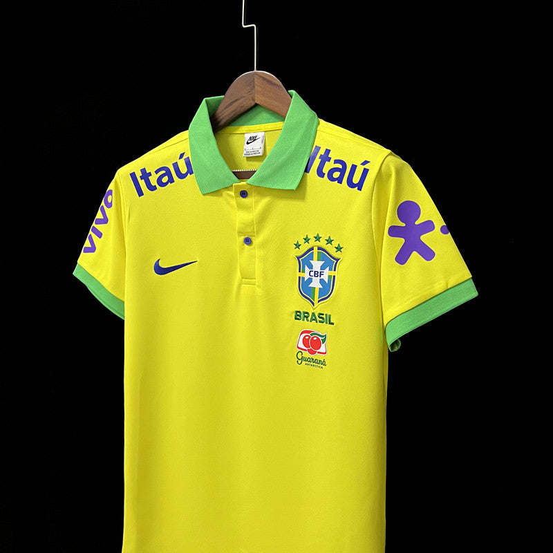 Camisola 22/23 Brasil Polo Yellow Pre-Match Training