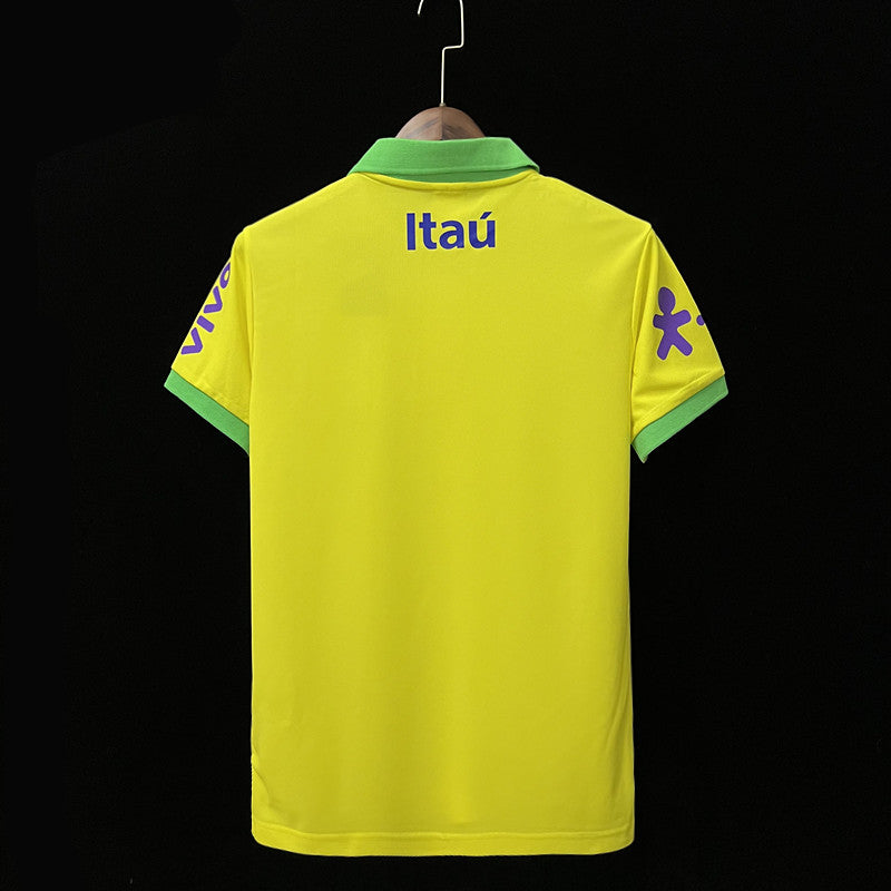 Camisola 22/23 Brasil Polo Yellow Pre-Match Training