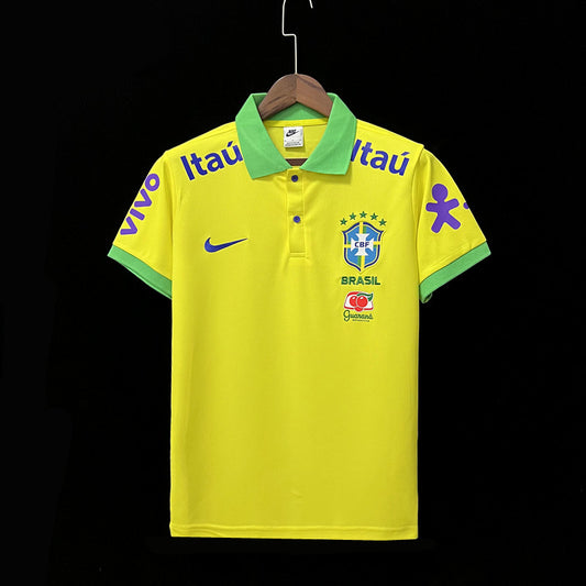 Camisola 22/23 Brasil Polo Yellow Pre-Match Training