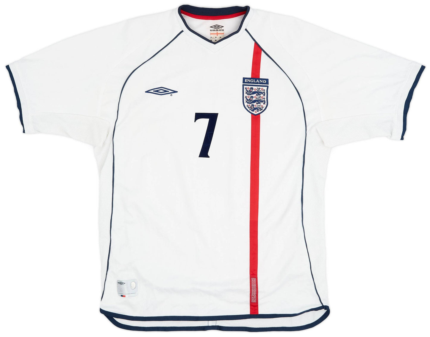 Camisola Retro 2001-03 England Home Shirt Beckham #7